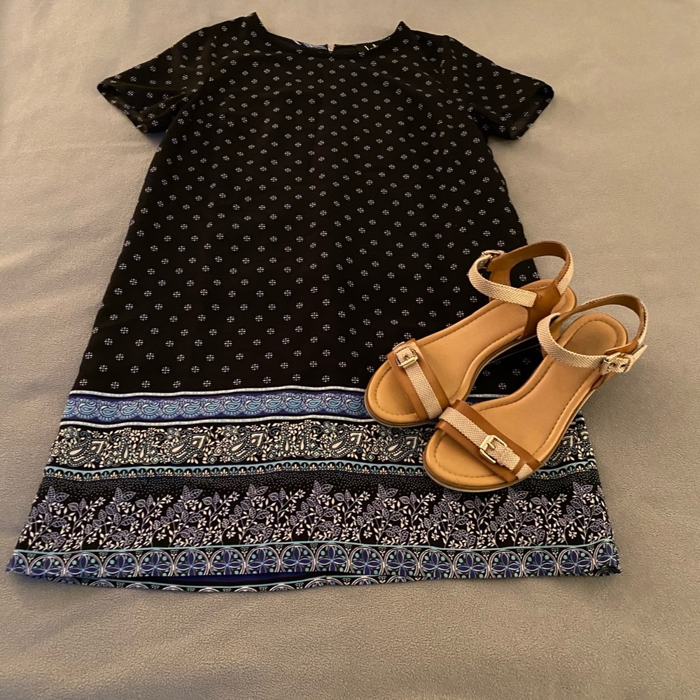 Lulus Blue Paisley Shift Dress